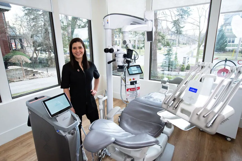 Dr. Jacqueline Lopez Gross in a treatment room at 562 endodontics