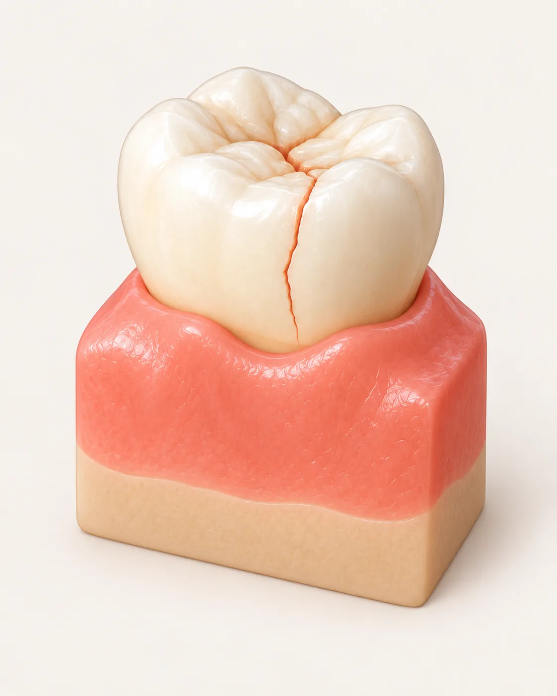 Illustration of a molar with a fine crack extending from the chewing surface to the gumline